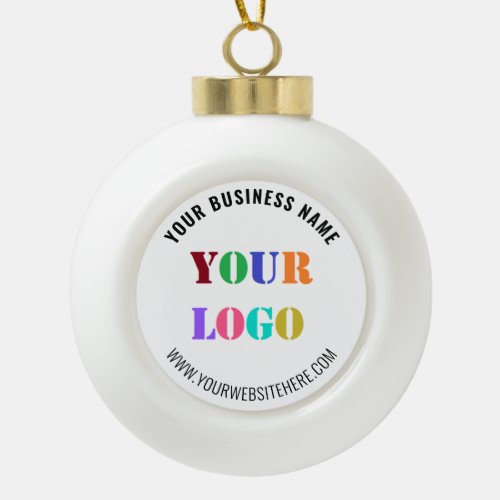 Business Logo Name Website Christmas Ornament Gift