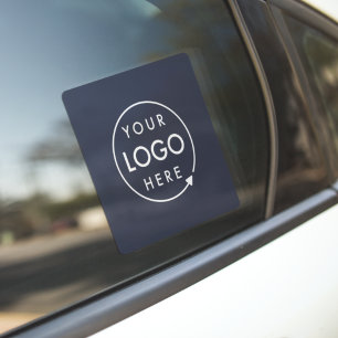 Business Logo   Navy Blue Company Logo Car Window Cling