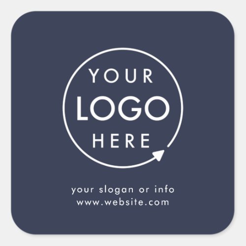 Business Logo  Navy Blue Corporate Professional Square Sticker
