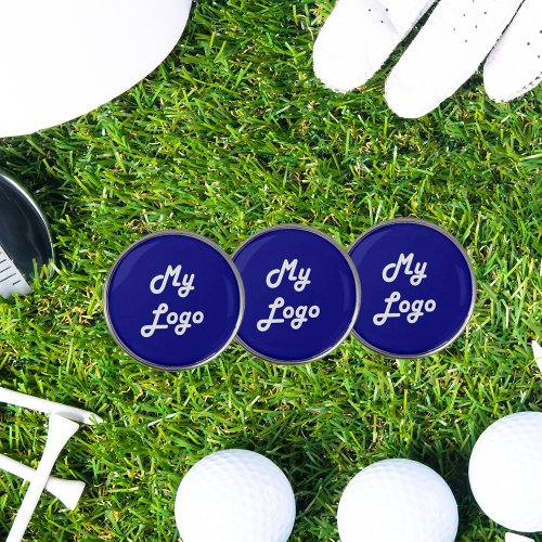 Business logo navy blue golf ball marker