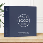 Business Logo | Navy Blue Minimalist Professional 3 Ring Binder<br><div class="desc">A simple navy blue black business template in a modern minimalist style which can be easily updated with your company logo and text. If you need any help personalizing this product,  please contact me using the message button below and I'll be happy to help.</div>