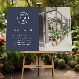 Business Logo Navy Blue Modern Professional Foam Board