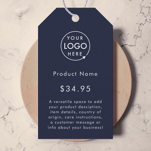 Business Logo  Navy Blue Product Price Tags
