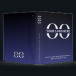 Business Logo Navy Blue Professional 3 Ring Binder<br><div class="desc">Simple navy blue business template in modern minimalist style that can be easily updated with your company logo and text. Designed with a horizontal logo banner image (2560 x 1440 px), you can customize by changing the text and image using the fields provided, or use the "message" button to contact...</div>