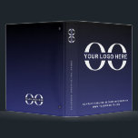 Business Logo Navy Blue Professional 3 Ring Binder<br><div class="desc">Simple navy blue business template in modern minimalist style that can be easily updated with your company logo and text. Designed with a horizontal logo banner image (2560 x 1440 px), you can customize by changing the text and image using the fields provided, or use the "message" button to contact...</div>