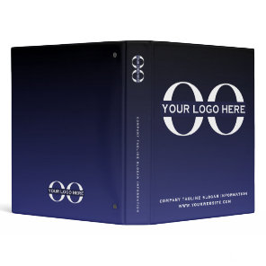 Business Logo Navy Blue Professional 3 Ring Binder