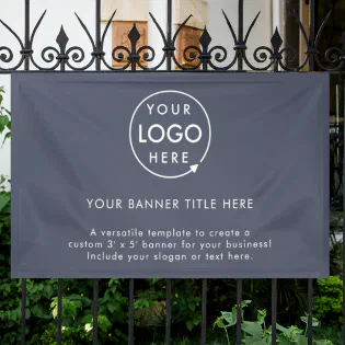 Business Logo | Navy Blue Professional 5' Banner Business Logo | Navy Blue Professional 5' Banner