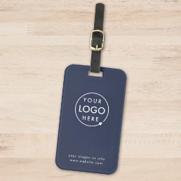 Business Logo | Navy Blue Promotional Travel Luggage Tag