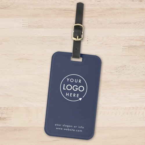 Business Logo  Navy Blue Promotional Travel Luggage Tag