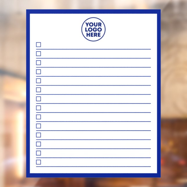 Business Logo Navy Blue Whiteboard To Do List Window Cling (Sheet 2)