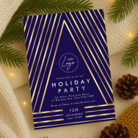 Business Logo Navy & Gold Christmas Staff Party
