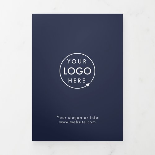 Business Logo  Navy Price List Trifold Brochure