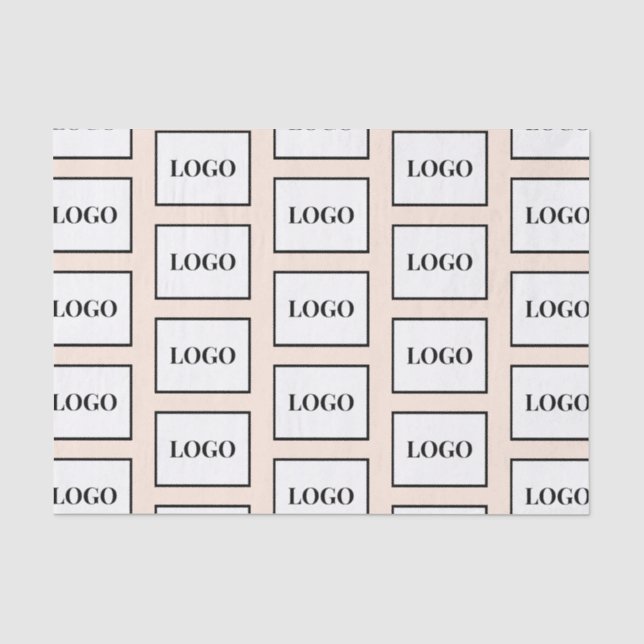 Business Logo Neutral Beige Custom Tissue Paper (Front)