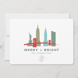 Business Logo New York City Skyline, Building Holiday Card