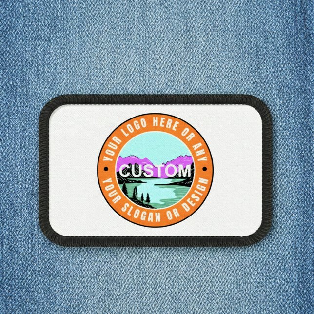 Business Logo (No Minimum) Simple Rectangle  Patch (Custom logo patches no minimum)