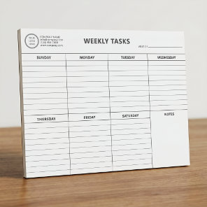 Business Logo Notepad | Weekly Task Organizer