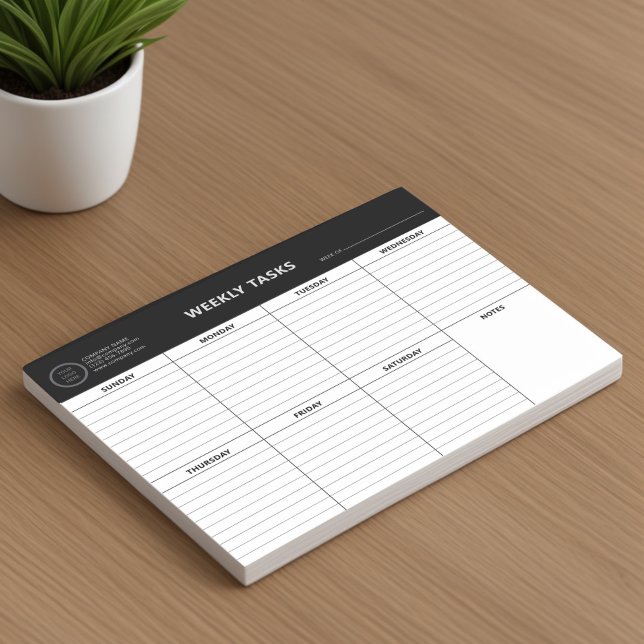 Business Logo Notepad | Weekly Task Scheduler Pad (Creator Uploaded)