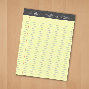 Business Logo Notepad | Yellow Ruled Writing Pad