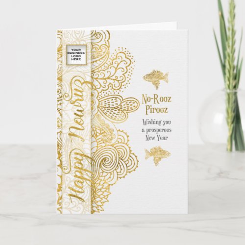 Business LOGO Nowruz Persian New Year Gold Look Card