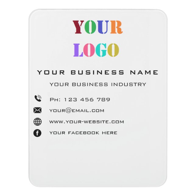 Business Logo Office Promotional Personalized Your Door Sign (Contemporary Vert)