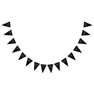 Business Logo on Black Triangle Bunting Banner