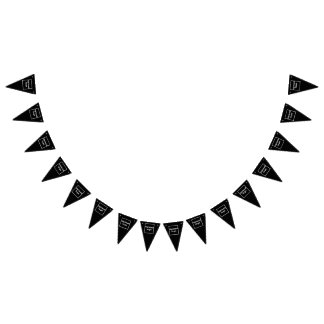 Business Logo on Black Triangle Bunting Banner
