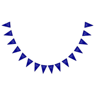 Business Logo on Blue Triangle Bunting Banner