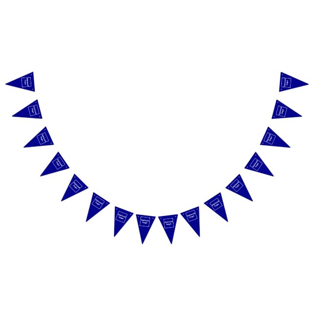 Business Logo on Blue Triangle Bunting Banner (All)