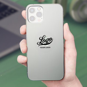 Business Logo on Clear Vinyl circle Company Phone Sticker