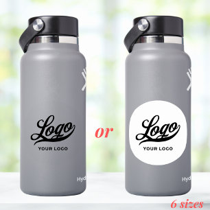 Business Logo on Clear Vinyl circle Water Bottle Sticker