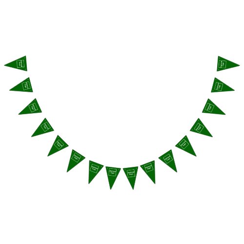 Business Logo on Green Triangle Bunting Banner