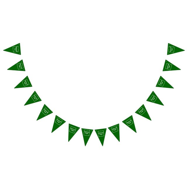 Business Logo on Green Triangle Bunting Banner (All)