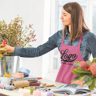 Business Logo on Hot Pink, Company brand Custom Apron