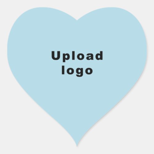 Business Logo on Light Blue Heart Shape Sticker