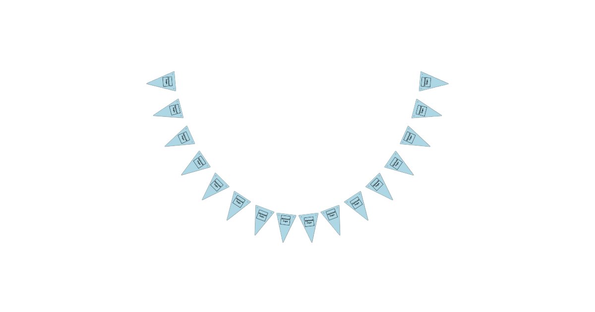 Business Logo on Light Blue Triangle Bunting Flags | Zazzle