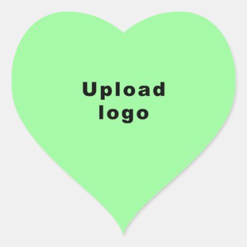 Business Logo on Light Green Heart Shape Sticker