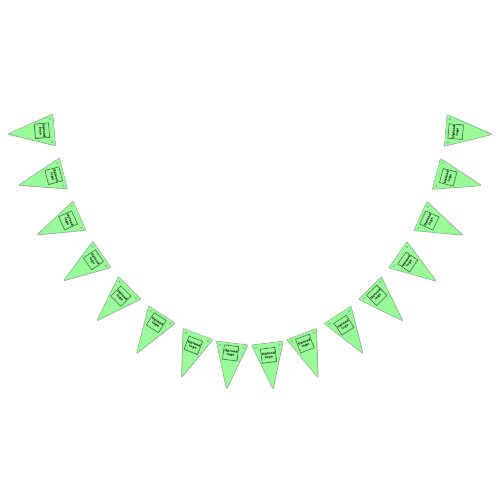 Business Logo on Light Green Triangle Bunting Flags