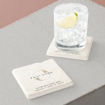Business logo on Limestone, Clean Minimal Brand Stone Coaster<br><div class="desc">Modern logo Coasters with a simple and stylish design. Add text and your logo.</div>