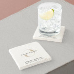 Business Logo On Marble, Clean Minimal Brand Stone Coaster at Zazzle