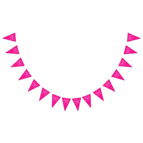 Business Logo on Pink Triangle Bunting Banner