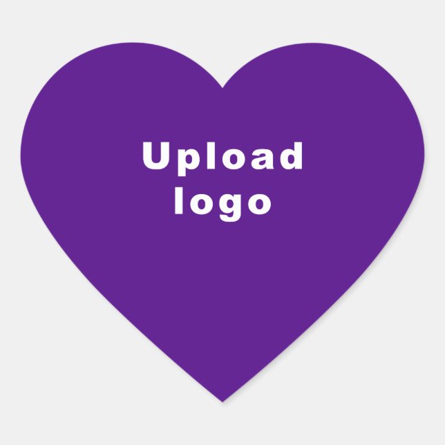 Business Logo on Purple Heart Shape Sticker (Front)