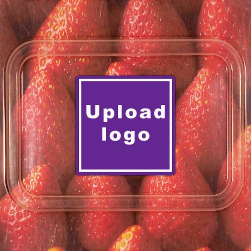 Business Logo on Purple Square Adhesive Label