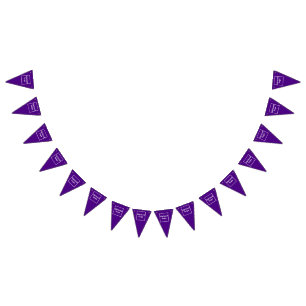 Business Logo on Purple Triangle Bunting Banner