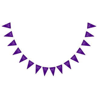 Business Logo on Purple Triangle Bunting Banner