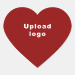 Business Logo on Red Heart Shape Sticker
