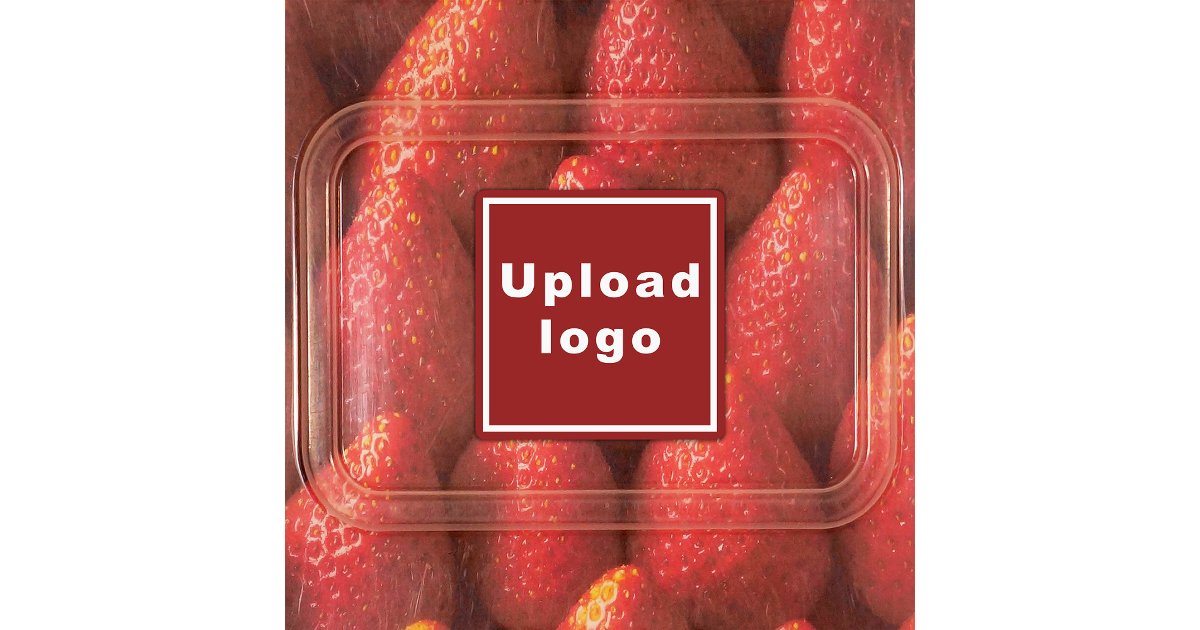 Business Logo on Red Square Adhesive Label | Zazzle