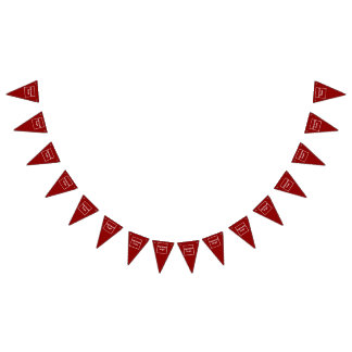 Business Logo on Red Triangle Bunting Banner
