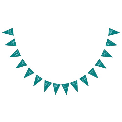 Business Logo on Teal Green Triangle Bunting Flags