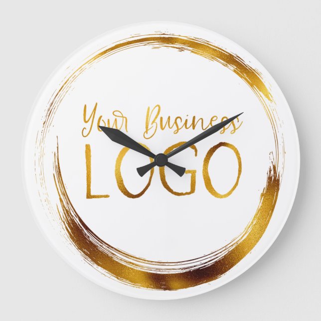 Business Logo on White Promotional Large Clock (Front)
