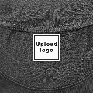 Business Logo on White Square Iron On Label